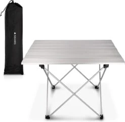Navaris Campingtafel - Inklapbaar Campingtafeltje Van Aluminium - Opvouwbare Tafel Inclusief Draagtas - Picknicktafel - Zilver -Kampeeruitrusting 1200x1164 3