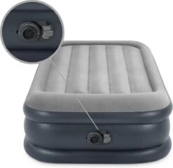 Intex Luchtbed - 1-Persoons - 99 X 191 X 42 Cm - Grijs - Met Pomp, Hoeslaken Zwart En Reparatieset 13 Intex Luchtbed - 1-Persoons - 99 X 191 X 42 Cm - Grijs - Met Pomp, Hoeslaken Zwart En Reparatieset -Kampeeruitrusting 1200x1166 12