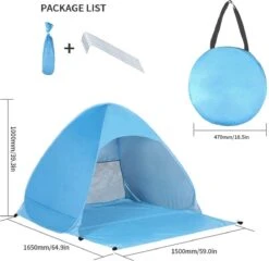 IGOODS Pop-up Tent - 2/3-Persoons - Blauw -Kampeeruitrusting 1200x1168 2