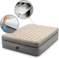 Intex Prime Comfort - Luchtbed - 2-Persoons - 152x203x51 Cm (BxLxH) - Grijs - Met Ingebouwde Motorpomp -Kampeeruitrusting 1200x1170 5