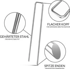 Gardebruk Haringen Set Van 50 Gegalvaniseerd Staal LxØ 150x2,7mm -Kampeeruitrusting 1200x1173