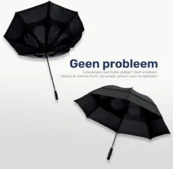 XL Stormproof Paraplu - Storm Bestendig - Ø Ca. 130CM - Zwart - Stormparaplu - Paraplu Volwassenen -Kampeeruitrusting 1200x1174 8