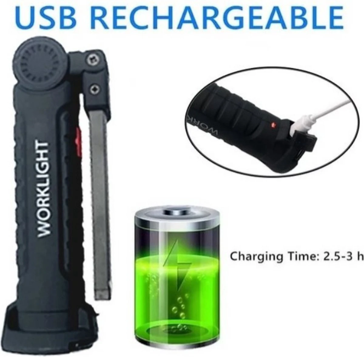 TLVX LED Werklamp Oplaadbaar Groot - Accu LED Lamp - LED Zaklamp - Magneet LED Lamp - Looplamp LED - Worklight - Garage Lamp - Dimbaar - Haak - Magnetisch - Magneet Voet - Zwenkarm - 2000 Lumen 7 TLVX LED Werklamp Oplaadbaar Groot - Accu LED Lamp - LED Zaklamp - Magneet LED Lamp - Looplamp LED - Worklight - Garage Lamp - Dimbaar - Haak - Magnetisch - Magneet Voet - Zwenkarm - 2000 Lumen - Afbeelding 7