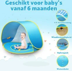 Seidon Strandtent Baby - Pop Up Tent - UV Bescherming - Baby En Kind - Waterdicht - Zwembadje - UV Bescherming -Kampeeruitrusting 1200x1180 3