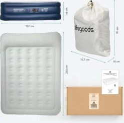 LifeGoods Luchtbed - 2 Persoons - Met Ingebouwde Pomp - Incl. Draagtas En Reparatiekit -Kampeeruitrusting 1200x1184 10