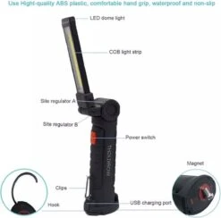 TLVX LED Werklamp Oplaadbaar Groot - Accu LED Lamp - LED Zaklamp - Magneet LED Lamp - Looplamp LED - Worklight - Garage Lamp - Dimbaar - Haak - Magnetisch - Magneet Voet - Zwenkarm - 2000 Lumen 15 TLVX LED Werklamp Oplaadbaar Groot - Accu LED Lamp - LED Zaklamp - Magneet LED Lamp - Looplamp LED - Worklight - Garage Lamp - Dimbaar - Haak - Magnetisch - Magneet Voet - Zwenkarm - 2000 Lumen -Kampeeruitrusting 1200x1184 11