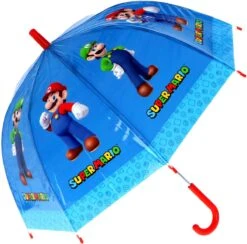Super Mario Kinderparaplu - Blauw - 66 Cm - Paraplu