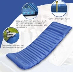Hikr® Slaapmat 10cm+ Dikte - Comfortabel Luchtmatras - Zelfopblazend Met De Voet - TPU+40D Nylon - Slaapmatje Eenpersoons En Uit Te Breiden Tot Tweepersoons - Slaapmat Met Ingebouwde Pomp -Kampeeruitrusting 1200x1186 12