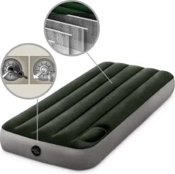 Intex Luchtbed - 1-Persoons - 76 X 191 X 25 Cm - Groen - Met Ingebouwde Voetpomp + Hoeslaken Wit + Reparatieset -Kampeeruitrusting 1200x1189 15