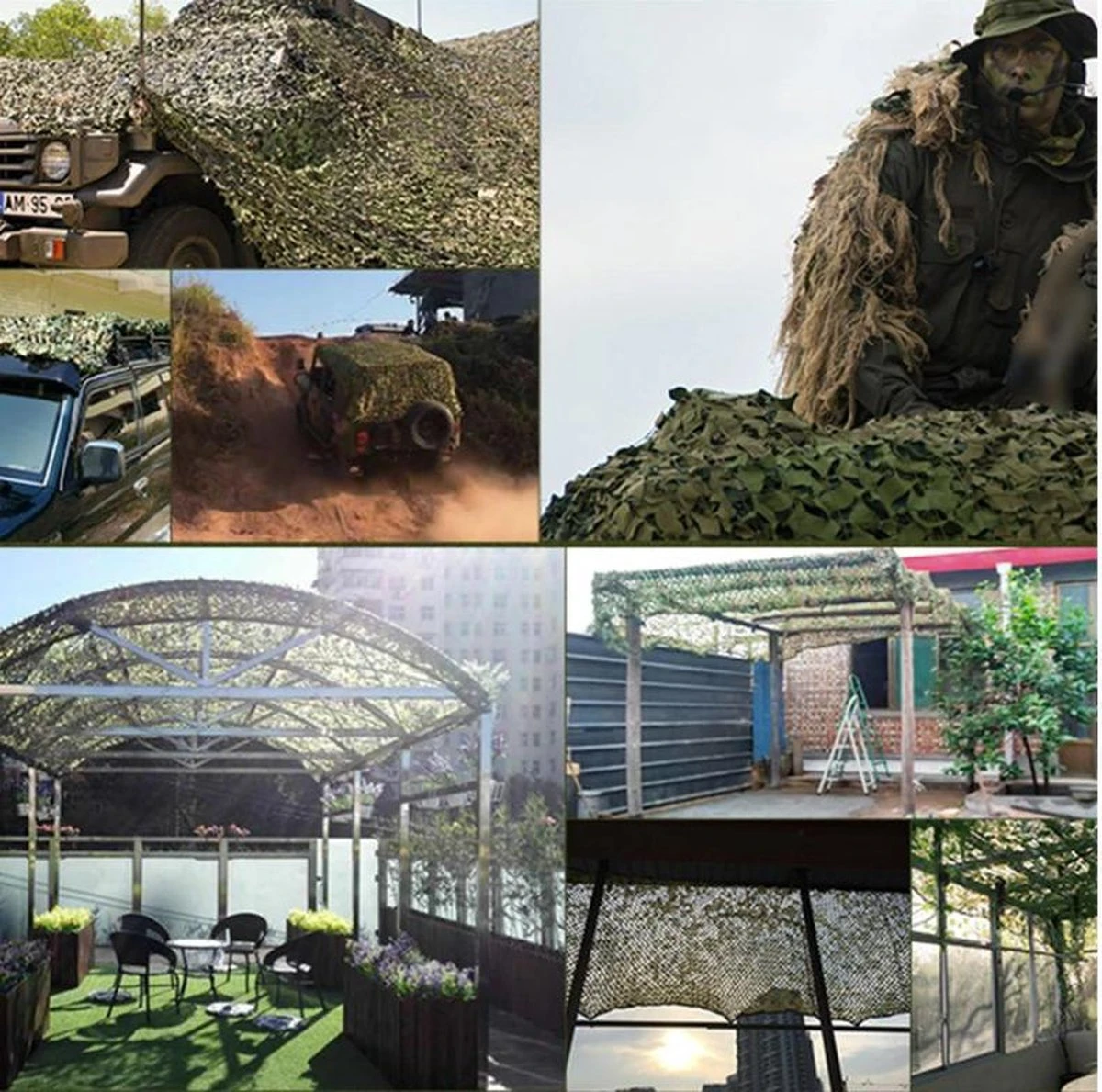 Camouflagenet 3x5m Groen 3 Camouflagenet 3x5m Groen - Afbeelding 3