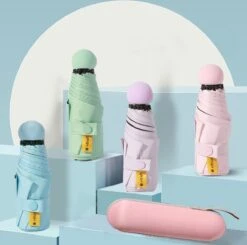 Merkloos TDR--Opvouwbare Paraplu -Windproof-Zonbescherming Anti-Uv UPF50 + Met Gratis Reisetui-roze -Kampeeruitrusting 1200x1189 6