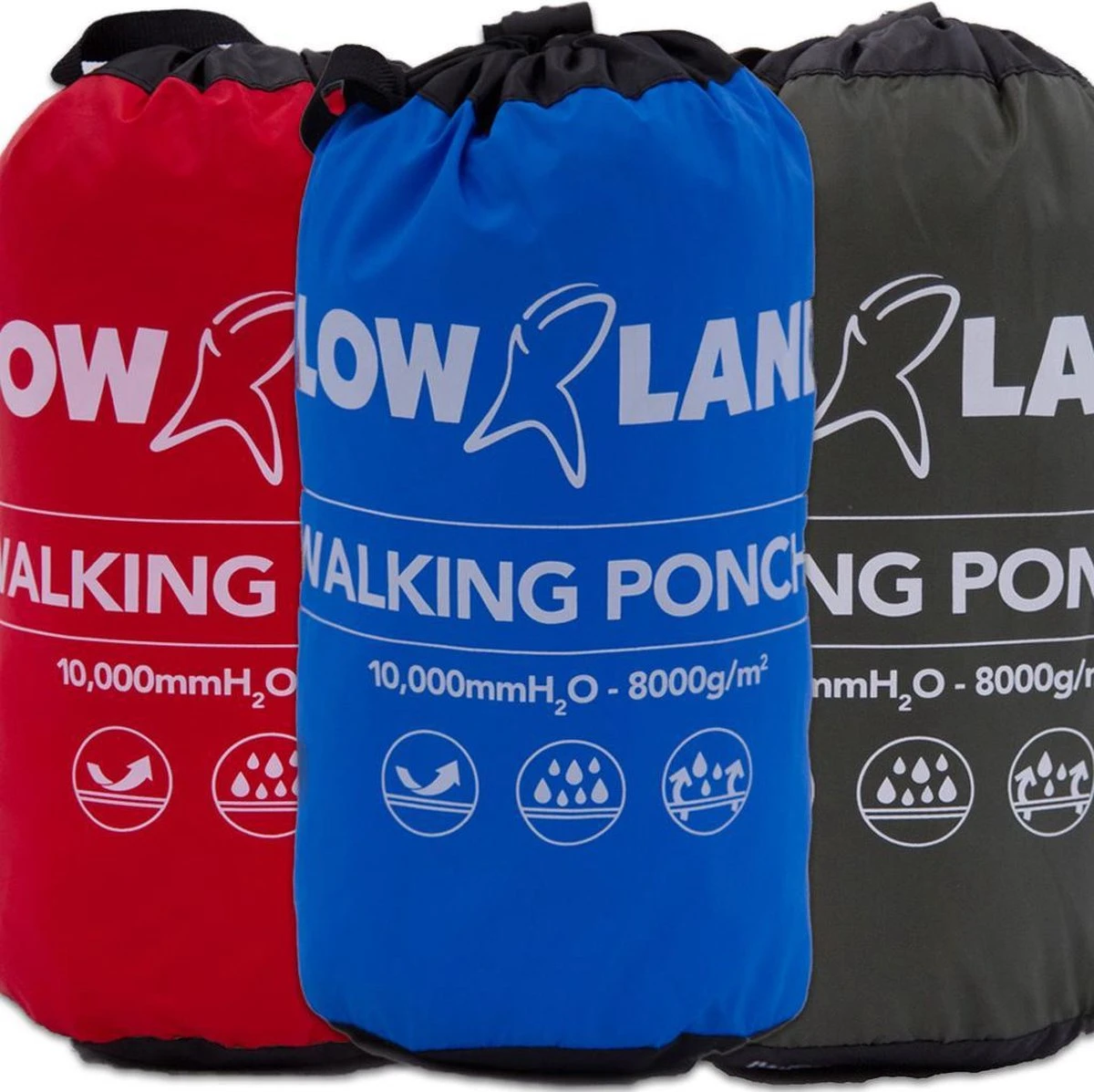 LOWLAND OUTDOOR® Wandelponcho - 100% Waterdicht (10.000mm) - Ademend (8.000g/M²) PFAS Vrij! Medium 2 LOWLAND OUTDOOR® Wandelponcho - 100% Waterdicht (10.000mm) - Ademend (8.000g/M²) PFAS Vrij! Medium - Afbeelding 2