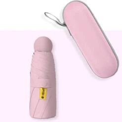 Merkloos TDR--Opvouwbare Paraplu -Windproof-Zonbescherming Anti-Uv UPF50 + Met Gratis Reisetui-roze -Kampeeruitrusting 1200x1198 15