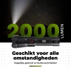 Unlimited Products Militaire Zaklamp LED Oplaadbaar - 2000 Lumen - IP68 Waterdicht - Hard Case Opbergdoos -Kampeeruitrusting 1200x1199 5