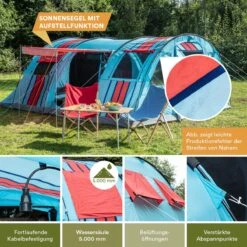 Skandika Gotland Tunneltent Voor 6 Personen, Grote Familietent In Racing-design, Ingenaaide Tentbodem, Waterdicht, 5000 Mm Waterkolom, Slaapcabine Met Scheidingswand, Muggennet (let Op, Komt Met Kleurfouten) 11 Skandika Gotland Tunneltent Voor 6 Personen, Grote Familietent In Racing-design, Ingenaaide Tentbodem, Waterdicht, 5000 Mm Waterkolom, Slaapcabine Met Scheidingswand, Muggennet (let Op, Komt Met Kleurfouten) -Kampeeruitrusting 1200x1200 101