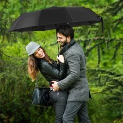 Paraplu - Stormparaplu - Automatisch Uitklapbaar - Opvouwbaar - Zwart - 110 Cm XL - Open En Dicht Knop - Stormbestendig Tot 140 K/m -Kampeeruitrusting 1200x1200 1018