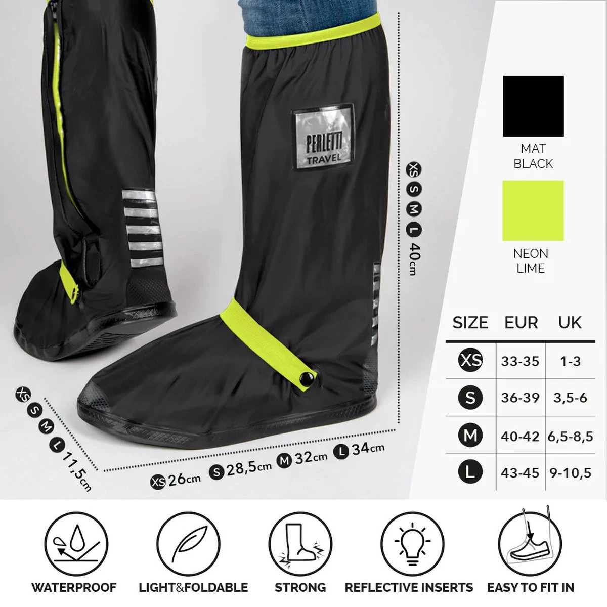 Perletti Overschoenen Reflecterend Pvc Zwart/zilver Maat 36-39 4 Perletti Overschoenen Reflecterend Pvc Zwart/zilver Maat 36-39 - Afbeelding 4