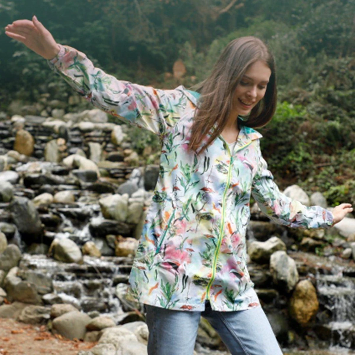 BiggDesign Faces - Dames Regenjas Waterdicht - Regenpak - Maat M 11 BiggDesign Faces - Dames Regenjas Waterdicht - Regenpak - Maat M - Afbeelding 11