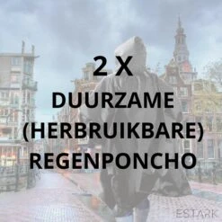 ESTARK Regenponcho TWEE Stuks - Herbruikbare Poncho Zwart - Fietsponcho Voor Dames En Heren - Regenjas - Hoge Kwaliteit - Poncho Herbruikbaar - Duurzaam - Poncho Zwart 2 -Kampeeruitrusting 1200x1200 1163