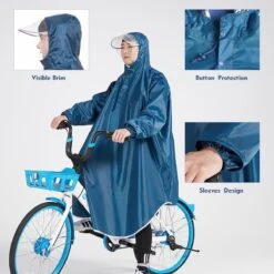 Fuegobird - Poncho Regenponcho - Fiets Wandel Motor - Outdoor Poncho - Kwaliteit Poncho - One Size - Unisex Cyan -Kampeeruitrusting 1200x1200 1180