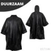 ESTARK Regenponcho - Herbruikbare Poncho Zwart - Fietsponcho Voor Dames En Heren - Regenjas - Hoge Kwaliteit - Poncho Herbruikbaar - Duurzaam - Poncho Zwart