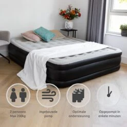 BluMill Luchtbed - 2-persoons - Ingebouwde Pomp - 203x152x36 Cm - Duurzame Keuze 14 BluMill Luchtbed - 2-persoons - Ingebouwde Pomp - 203x152x36 Cm - Duurzame Keuze -Kampeeruitrusting 1200x1200 1207