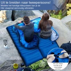 Hikr® Slaapmat 10cm+ Dikte - Comfortabel Luchtmatras - Zelfopblazend Met De Voet - TPU+40D Nylon - Slaapmatje Eenpersoons En Uit Te Breiden Tot Tweepersoons - Slaapmat Met Ingebouwde Pomp -Kampeeruitrusting 1200x1200 1218