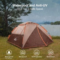 Merkloos Kamping Tent / Absolutely Waterproof, Lightweight Camping Tent With - Tent Ideal For Camping In The Garden, Dome Tent, -Kampeeruitrusting 1200x1200 130