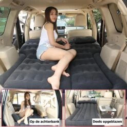 Merkloos Auto Luchtbed - Multifunctioneel - Achterbank - 2 Persoons - Opblaasbaar Bed - Luchtmatras - Reizen - Vakantie - Kamperen - Inclusief Elektrische Pomp - Zwart -Kampeeruitrusting 1200x1200 1313