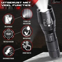 FOXLY 2 X Militaire LED Zaklamp (inclusief Batterij En Oplader) - Waterproof - Schokbestendig - Opbergdoos - 2 Stuks -Kampeeruitrusting 1200x1200 1368