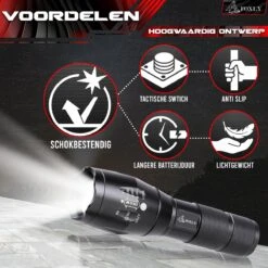 FOXLY 2 X Militaire LED Zaklamp (inclusief Batterij En Oplader) - Waterproof - Schokbestendig - Opbergdoos - 2 Stuks -Kampeeruitrusting 1200x1200 1369