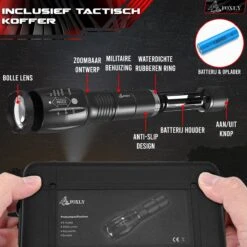 FOXLY 2 X Militaire LED Zaklamp (inclusief Batterij En Oplader) - Waterproof - Schokbestendig - Opbergdoos - 2 Stuks -Kampeeruitrusting 1200x1200 1370
