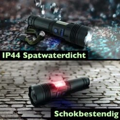 Dieux - Militaire Led Zaklamp - Oplaadbaar - IP44 Waterdicht En Schokbestendig - 7 Lichtstanden - Opbergbox - Outdoor Kamperen - Survival - Gadgets - Pasen -Kampeeruitrusting 1200x1200 1381