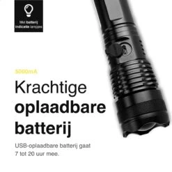 Vivid Green Militaire LED Zaklamp - Oplaadbaar - 2500 Lumen - 5000mAh - Zwart -Kampeeruitrusting 1200x1200 1383