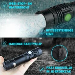 K-NATICS LITE Militaire LED Zaklamp - 1500 Lumen - 2200mAh Batterij - Zoomfunctie - 2 Jaar Garantie! -Kampeeruitrusting 1200x1200 1408