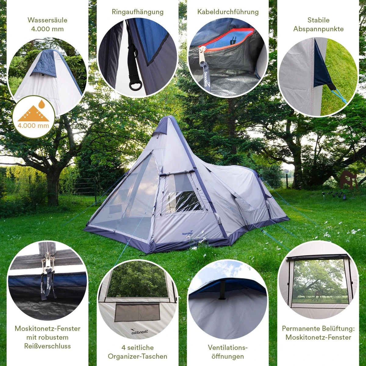 Skandika Tipi Kotona Air Opblaasbare Tent – Opblaasbare Tenten - 4 Persoons Tipi Tent – Tenten - Campingtent – Ingenaaide Tentvloer – Muggengaas – 260 Cm Stahoogte – 490 X 370 X 260 (L X B X H) – Outdoor, Camping, Tuin – Luchttent - Kamperen - Beige 2 Skandika Tipi Kotona Air Opblaasbare Tent – Opblaasbare Tenten - 4 Persoons Tipi Tent – Tenten - Campingtent – Ingenaaide Tentvloer – Muggengaas – 260 Cm Stahoogte – 490 X 370 X 260 (L X B X H) – Outdoor, Camping, Tuin – Luchttent - Kamperen - Beige - Afbeelding 2