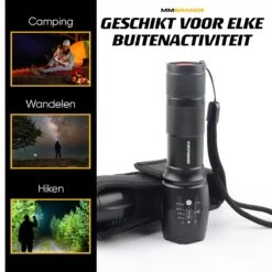 MM Brands Zaklamp - Militaire Schijnwerper - LED Zaklamp - Ook Voor Kinderen - Waterproof - 800 Lumen - 1km - 5 Standen - 2x -Kampeeruitrusting 1200x1200 1456