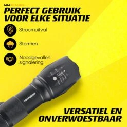 MM Brands Zaklamp - Militaire Schijnwerper - LED Zaklamp - Ook Voor Kinderen - Waterproof - 800 Lumen - 1km - 5 Standen - 2x -Kampeeruitrusting 1200x1200 1460