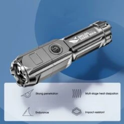 Merkloos Smiling Shark 622a Telescopische Oplaadbare LED Zaklamp - 700lm - Sterk Licht - Oplaadbaar Via USB - 1200mAh - Zwart 18 Merkloos Smiling Shark 622a Telescopische Oplaadbare LED Zaklamp - 700lm - Sterk Licht - Oplaadbaar Via USB - 1200mAh - Zwart -Kampeeruitrusting 1200x1200 1479