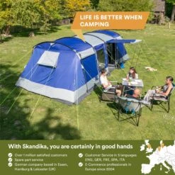 Skandika Montana 8 Tent – Tunneltenten – 8 Persoons Tent – Campingtent – 200 Cm Stahoogte – 2-4 Slaapcabines - Muggengaas – Familietent – 4 Ingangen – 700 X 310 X 200 Cm (L X B X H) - 5000 Mm Waterkolom – Outdoor, Camping – Kamperen – Blauw 12 Skandika Montana 8 Tent – Tunneltenten – 8 Persoons Tent – Campingtent – 200 Cm Stahoogte – 2-4 Slaapcabines - Muggengaas – Familietent – 4 Ingangen – 700 X 310 X 200 Cm (L X B X H) - 5000 Mm Waterkolom – Outdoor, Camping – Kamperen – Blauw -Kampeeruitrusting 1200x1200 167
