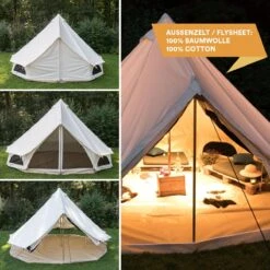 Skandika Tipii 400 Canvas Tent – Tipi-tenten – 8 Persoons Familietent - Campingtent – Muggengaas – 250 Cm Stahoogte – 400 Cm Diameter – 4000 Mm Waterkolom – Indische Tent, Partytent, Festivaltent – Outdoor, Camping, Tuin – Kamperen – Wit -Kampeeruitrusting 1200x1200 182