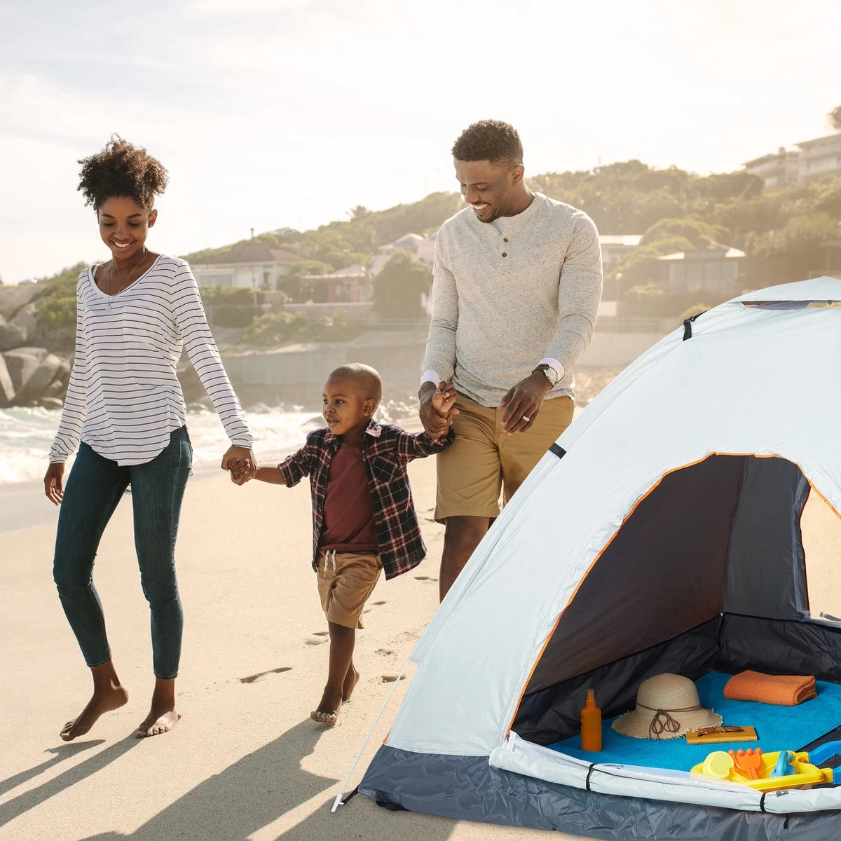 Relaxdays Strandtent Pop-up - Omkleedtent - 145x180 Cm - 2-3 Personen - Beachtent -compact - Oranje 10 Relaxdays Strandtent Pop-up - Omkleedtent - 145x180 Cm - 2-3 Personen - Beachtent -compact - Oranje - Afbeelding 10