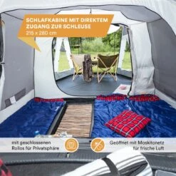 Skandika Pitea XL UP Tent – Koepeltenten - Autotent – 4 Persoons Campingtent Voor SUV, Caddy, Auto, CUV – Vrijstaand – Met/zonder Slaapcabine – Max. Stahoogte 200 Cm – Waterdicht Met 3000mm Waterkolom - 515 X 300 X 200 Cm (LxBxH) – Kamperen - Grijs -Kampeeruitrusting 1200x1200 197