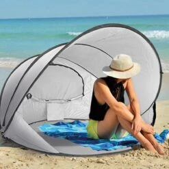 Deryan Luxe Pop Up Strandtent XXL - Anti-UV 50+ - Zilver -Kampeeruitrusting 1200x1200 211