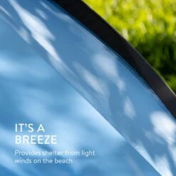 Navaris Windscherm Voor Het Strand - Zon- En Windbescherming Voor Drie Personen - Pop-up Speeltent Met UV- Bescherming - Beach Shelter Met Draagtas -Kampeeruitrusting 1200x1200 215