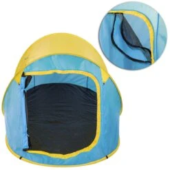 Pop Up Tent Waterkolom 1500 Mm/Cm² - Blauw - 2 Persoons -Kampeeruitrusting 1200x1200 25
