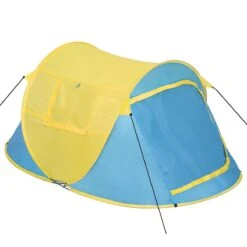 Pop Up Tent Waterkolom 1500 Mm/Cm² - Blauw - 2 Persoons -Kampeeruitrusting 1200x1200 26