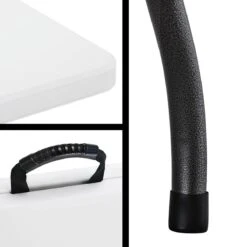 Casaria Tuintafel Opvouwbaar – Met Draaggreep 220x70 Cm – Wit -Kampeeruitrusting 1200x1200 260