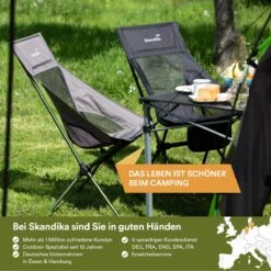Skandika Campingstoel Compact SET – Campingstoelen – Campingstoel Tot 150 Kg Belastbaar - Kampeerstoel, Visstoel, Kleine Pakmaat, Opvouwbaar, Stabiel, Licht, Comfortabel Gepolsterd – Draagtas Meegeleverd – Vouwstoel – Kampeermeubelen – Grijs -Kampeeruitrusting 1200x1200 276