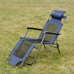 Ligstoel 180x60cm - Opvouwbaar Campingstoel Ligbed Strandstoel Tuinstoel Vouwligstoel Blauw -Kampeeruitrusting 1200x1200 315
